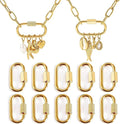 Stainless Steel Screw Lock Charms Carabiner Bracelet, 18K Gold Plated, 10 Pieces by Unknown