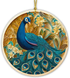 3D Effect Printed Peacock Acrylic Ornament, Peacock Hanging Ornaments by Unknown
