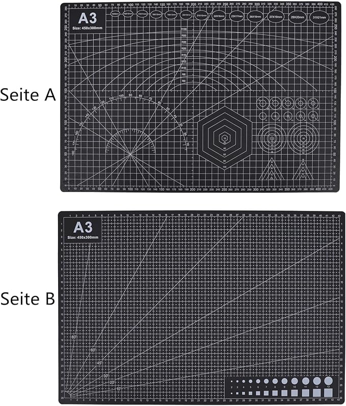 Cutting Mat A3 Black, Self Healing Cutting Mat 12x18 Inch, 5-Ply Craft Board - Image 5