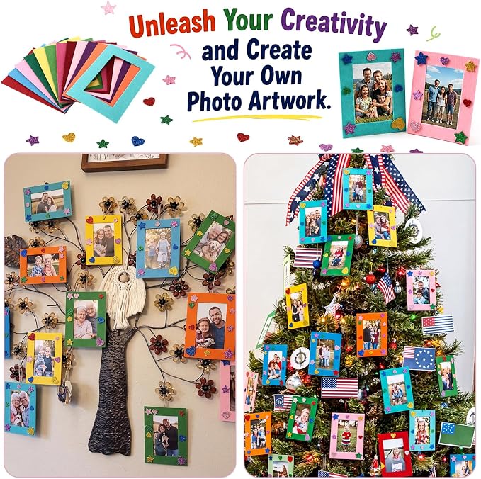 Jetec 48 Pieces Colorful Felt Photo Frames Holiday Picture Frames and 100 - Image 6