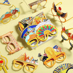 Pajean 32 Pcs Ancient Egyptian Decor Egypt Theme Eyeglasses Paper Glasses Frame - Image 4