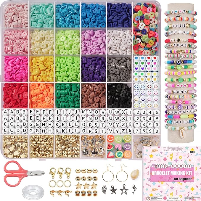 Mio Angle Bracelet Making Kit for Beginner 5000Pcs Preppy Polymer Friendship by MioAngle