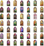 50PCS Transparent Stained Glass Stickers, Waterproof PET Cathedral Window Decals - Image 5