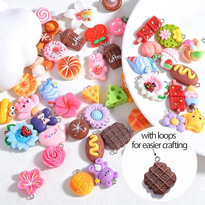 stino 50PCS Plastic Charms for Jewelry keychain Making Supplies | - Image 4