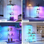 Dystler 3-Tier Glass Display Case, RGB LED Lights - Image 8