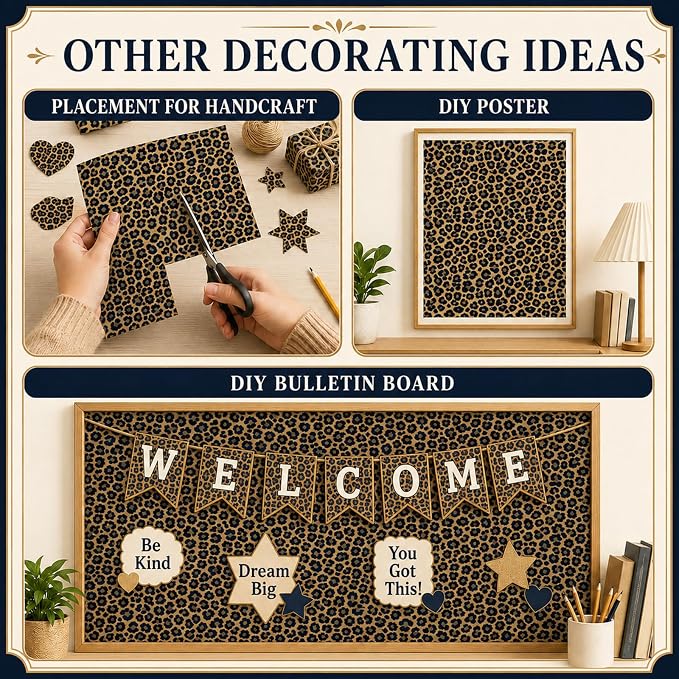 Leopard Print Bulletin Board Paper Roll Cheetah Bulletin Board Background Paper - Image 5