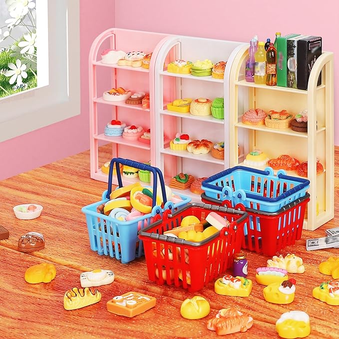 170Pcs Miniature Supermarket Shelves Furniture Model Doll House Store Storage - Image 4