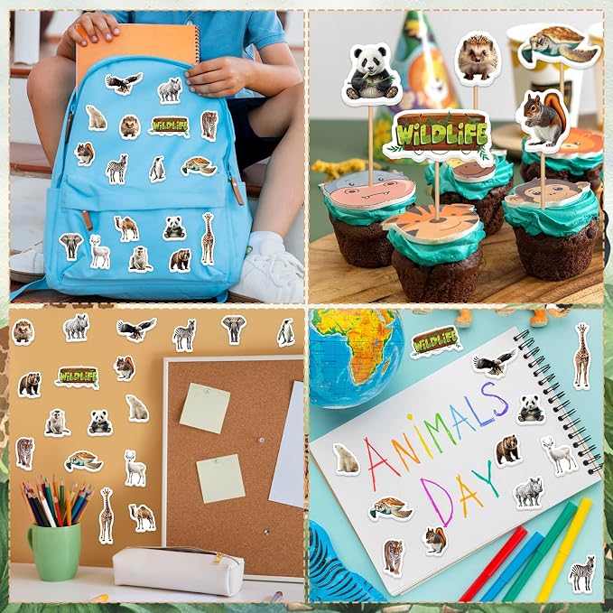 300Pcs Animals Foam Stickers, Self-Adhesive Cartoon Jungle Animals Foam Sticker - Image 6