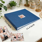 12x12 Inch Large 3 Ring DIY Scrapbook Photo Album, Linen Cover Scrapbook - Image 3