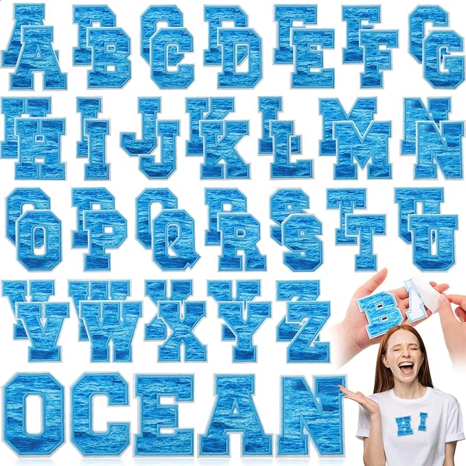 WILLBOND 52 Pcs Summer Letter Patches Ocean Beach Self Adhesive Iron on by Willbond+Technology+Limited