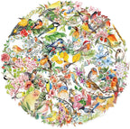 50PCS Flower and Bird Stickers PET Transparent Stickers Nature Watercolor Birds by Unknown