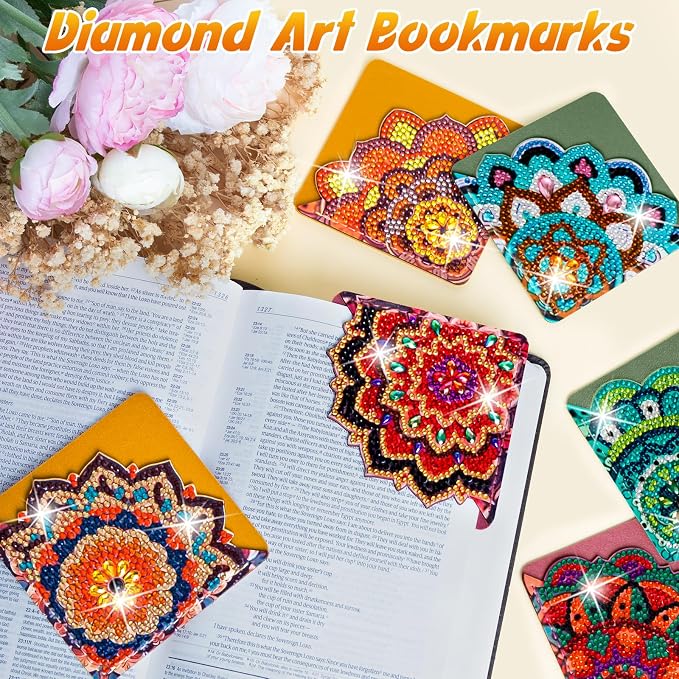 WIVICO 6Pcs Diamond Painting Bookmarks, Diamond Pearl Art Kits - Image 5