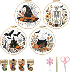 Halloween Embroidery Kit, Pumpkin Cross Stitch Kits, 4 Set Craft Kits - Image 8