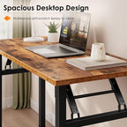 Need Small Folding Computer Desk, 35.8 Inch Writing Table, Rustic Brown | - Image 7