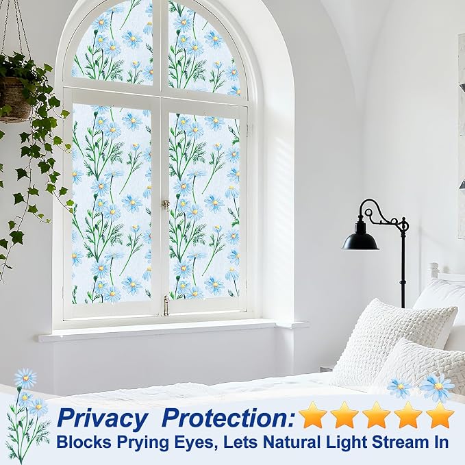 Countewol Privacy Window Films Stain Glass Cling No Glue Anti-UV Window Sticker - Image 6