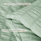 MUXHOMO 7 Pieces Queen Comforter Set, Seersucker Bed in a Bag Queen Size - Image 6