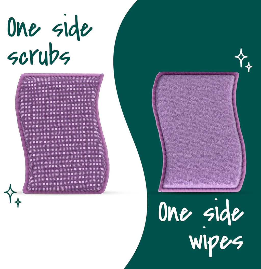 Scotch-Brite Stay Clean Scrubber Pads, Non-Scratch Dish Sponges for Kitchen Cleaning, 12 Count, Rinses Clean, Odor-Resistant, Safe on Non-Stick Cookware, Pots, Pans, and Glassware