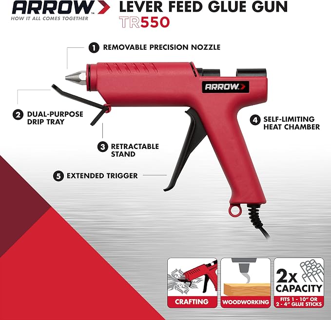 Arrow TR550 Heavy Duty Professional Electric Hot Melt Glue Gun - Image 2