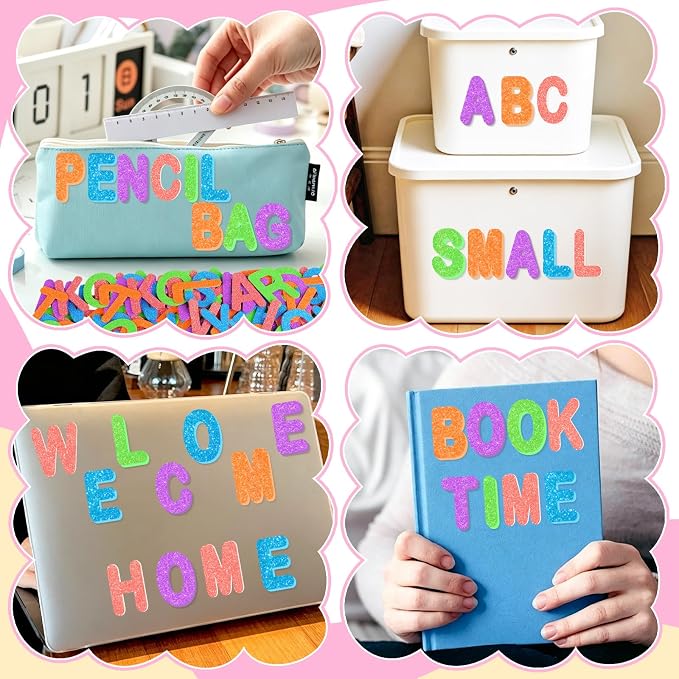 2 Inch Large Foam Letter Stickers Glitter Big Font - Image 7