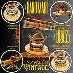 Brass Alidade Decorative Telescope 4" - Image 2