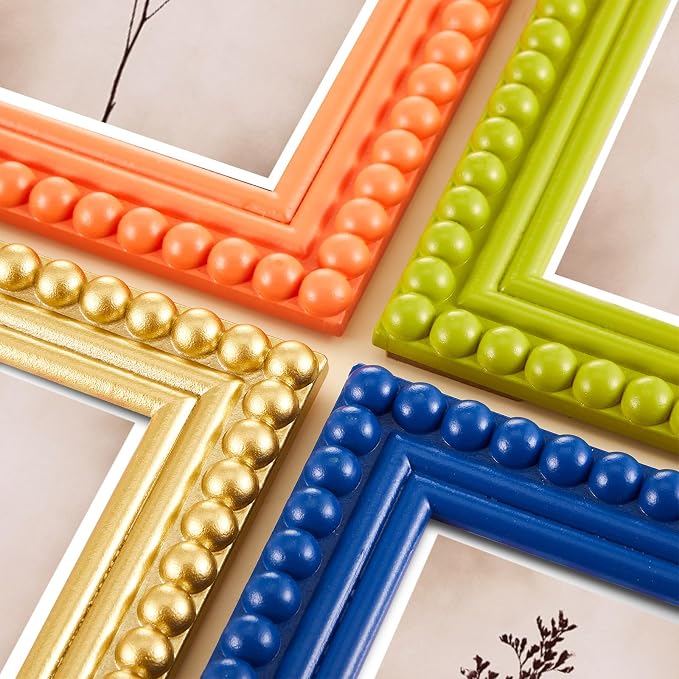 4 Pack 5 x 7 Picture Frame, Wood Beaded Boho Photo Frame, Vintage Photo Display - Image 7