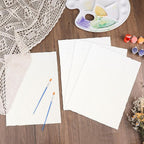 25 Sheets Watercolor Paper 9X 12, 300 GSM Deckled Edge Paper Rough/Textured - Image 3
