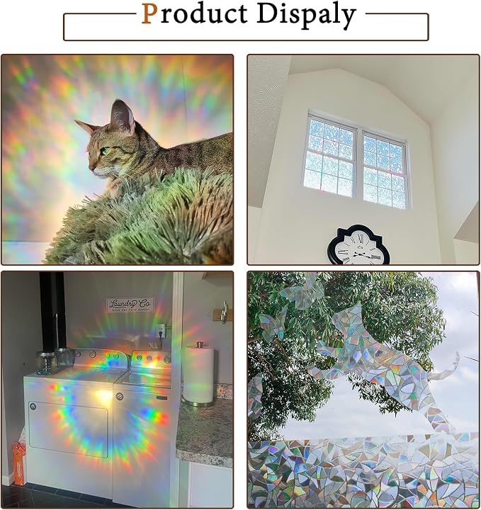 Niviy Rainbow Window Privacy Film 29.5 x 78.7 inches, Iridescent Window Film - Image 6