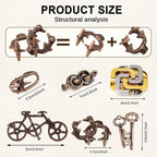 6 PCS Metal Brain Teaser Puzzles - Image 3