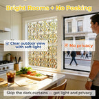 OHTMERU 3D Stained Glass Window Privacy Film, Heat Control UV Blocking Static - Image 3