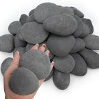NUPICK 12lb Mexican Beach Pebbles, 2-3" Black River Rocks by CreateAmazingChoice