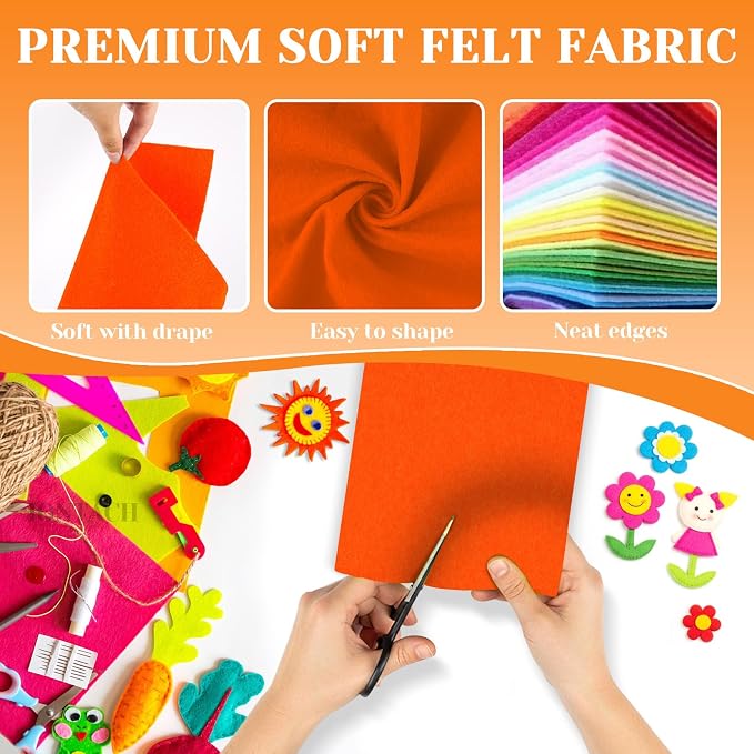 IONTACH 9" X 12" Soft Felt Sheets 1.6mm Thick | Felt Fabric - Image 4