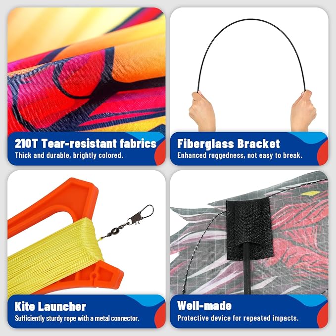 SGftre Complete Kite with Handle, Line & Accessories, Family Outdoor Activities - Image 4