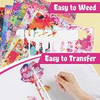 HTVRONT Splatter Heat Transfer Vinyl, 10 Sheets 12"x10" Paint Splatter HTV | - Image 5