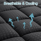 HYLEORY King Mattress Pad Quilted Fitted Mattress Protector Cooling Pillow Top - Image 2