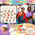 AUGSUN 189Pcs Pride Keychain Making Kit LGBT Rainbow DIY Keychain Craft | - Image 2