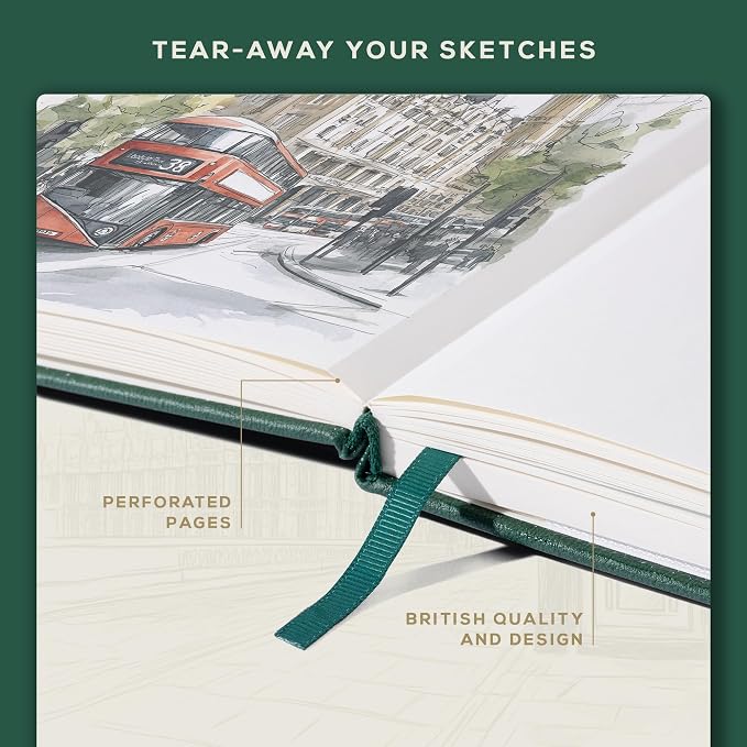 Beechmore Books A4 Sketchbook – 8.5x11 Premium Vegan Leather Bound Large Sketch - Image 6