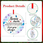 WaaHome Bonus Mom Christmas Ornaments Gifts from Daughter Son, Flower Bonus Mom - Image 7