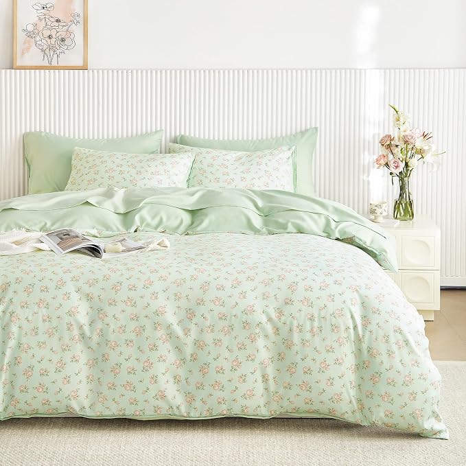 Wake In Cloud - Coquette Duvet Cover Set, Floral Cottagecore Flower Shabby Chic - Image 2