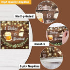 96Pcs A Baby is Brewing Baby Shower Party Supplies Set Plates Napkins Tableware - Image 3