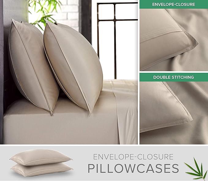 Pure Bamboo Twin Sheets, Genuine 100% Organic Viscose Derived from Bamboo Bed - Image 3
