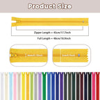 Zippers for Sewing, DOITEM 24 pcs 45cm/18 Inch Multicolor Nylon Coil Zippers - Image 4
