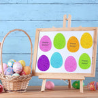 Whaline 54 Pcs Glitter Easter Egg Cutouts Colorful Egg Bulletin Board - Image 3