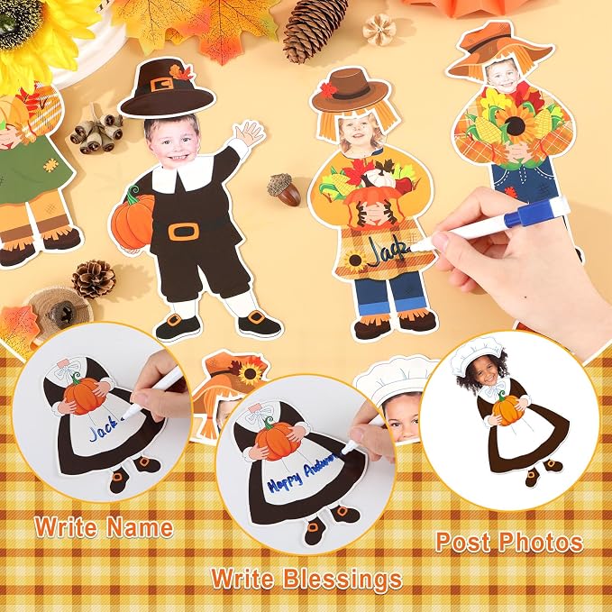 gisgfim 80Pcs Fall Scarecrow Cutouts Fall Thanksgiving Decorations Bulletin - Image 4