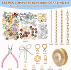 348Pcs Charms Lip Gloss Keychain Making Kit, DIY Craft - Image 2