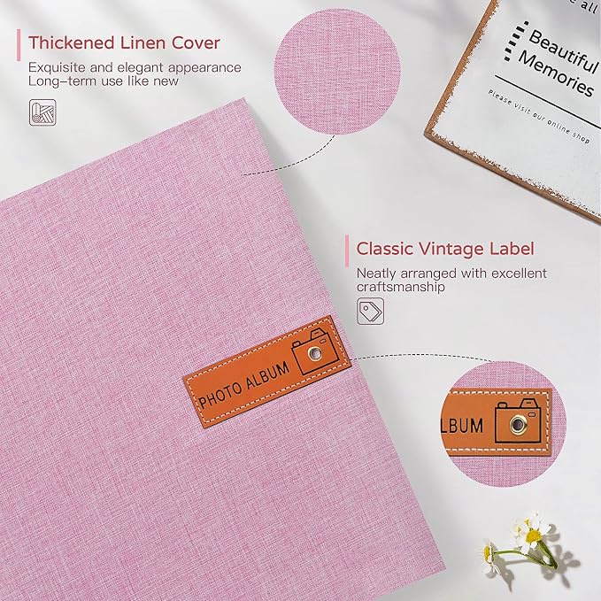 Popotop Large Photo Album Self Adhesive 4x6 5x7 8x10 Scrapbook Album DIY - Image 3