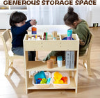 bbgroundgrm Kids Art Table and Chair Set, Birch Wooden Activity Craft Table - Image 5