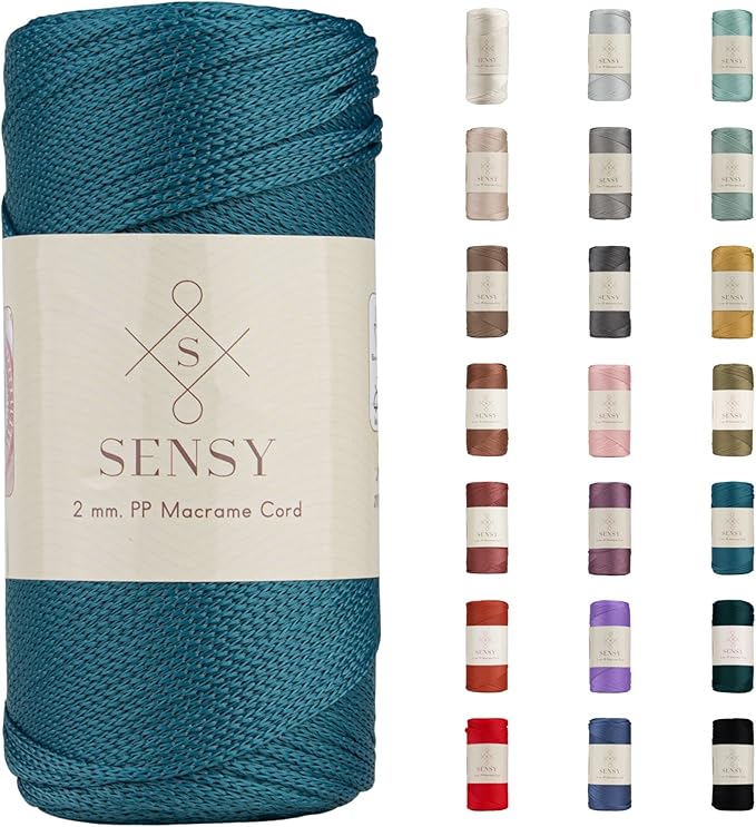 Sensy Premium 2mm 251 Yards Polyester Rope 100% Polypropylene Cord Macrame Cord by SSENSY