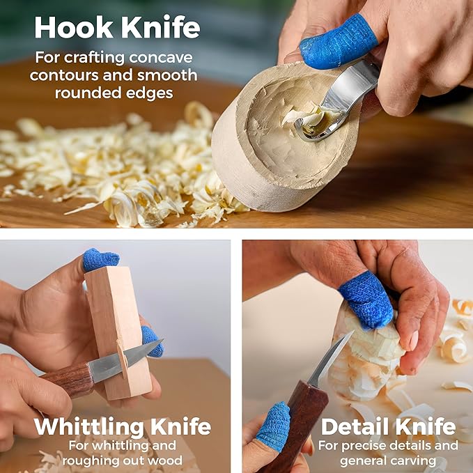 Beginner-Friendly Wood Carving Kit, Spoon Carving Knife, Basswood Blocks - Image 5