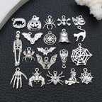 WOCRAFT 60pcs Bright Silver Halloween Charms Bracelet Charms - Image 5