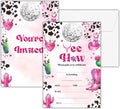 Cowgirl Birthday Invitations, 25 Double-Sided Invitation Cards by seclate